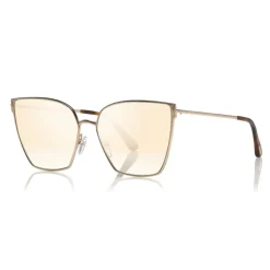 Tom Ford Eyewear Tom Ford - Helena Sunglasses - Square Acetate Sunglasses - FT0653 - Gold - - Avvenice