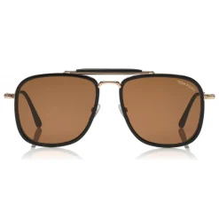 Tom Ford Eyewear Tom Ford - Huck Sunglasses - Navigator Style Sunglasses - Shiny Black Brown - FT0665 - Sunglasses - - Avvenice