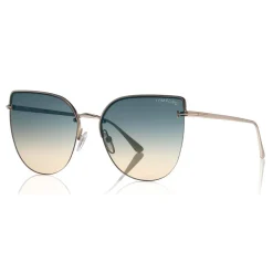 Tom Ford Eyewear Tom Ford - Ingrid Sunglasses - Cat-Eye Metal Sunglasses - Rose Gold Grey - FT0652 - Sunglasses - - Avvenice