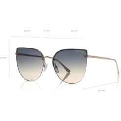 Tom Ford Eyewear Tom Ford - Ingrid Sunglasses - Cat-Eye Metal Sunglasses - Gold - FT0652 - Sunglasses - - Avvenice^ Sunglasses & Eyewear