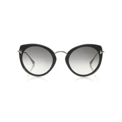 Tom Ford Eyewear Tom Ford - Jess Sunglasses - Round Metal and Acetate Sunglasses - Black - FT0683 - Sunglasses - - Avvenice
