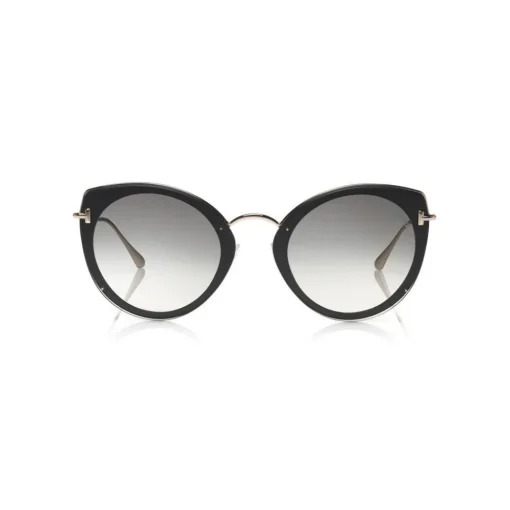 Tom Ford Eyewear Tom Ford - Jess Sunglasses - Round Metal and Acetate Sunglasses - Black - FT0683 - Sunglasses - - Avvenice