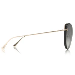 Tom Ford Eyewear Tom Ford - Jess Sunglasses - Round Metal and Acetate Sunglasses - Black - FT0683 - Sunglasses - - Avvenice