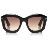 Tom Ford Eyewear Tom Ford - Julia Sunglasses - Square Acetate Sunglasses - Black - FT0582 - Sunglasses - - Avvenice