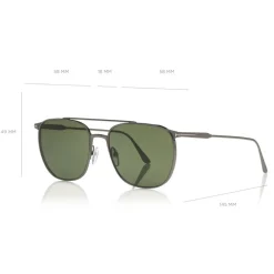 Tom Ford Eyewear Tom Ford - Kip Sunglasses - Square Metal Sunglasses - Green - FT0692 - Sunglasses - - Avvenice