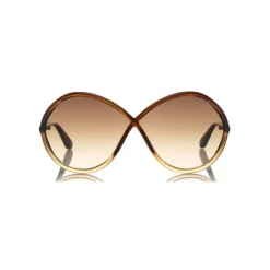 Tom Ford Eyewear Tom Ford - Liora Sunglasses - Oversize Round Acetate Sunglasses - Brown - FT0528 - Sunglasses - - Avvenice^ Sunglasses & Eyewear