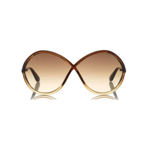 Tom Ford Eyewear Tom Ford - Liora Sunglasses - Oversize Round Acetate Sunglasses - Brown - FT0528 - Sunglasses - - Avvenice^ Sunglasses & Eyewear