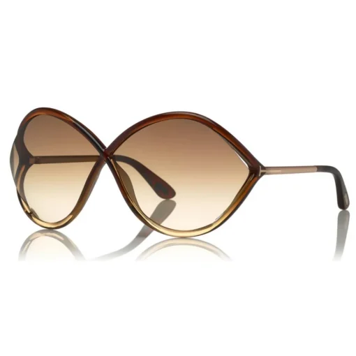 Tom Ford Eyewear Tom Ford - Liora Sunglasses - Oversize Round Acetate Sunglasses - Brown - FT0528 - Sunglasses - - Avvenice^ Sunglasses & Eyewear