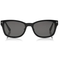 Tom Ford Eyewear Tom Ford - Magnetic Clip Sunglasses - Square Metal Sunglasses - Grey - FT5474 - Sunglasses - - Avvenice