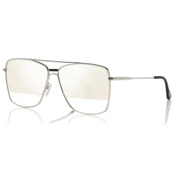 Tom Ford Eyewear Tom Ford - Magnus Sunglasses - Navigator Shape Sunglasses - White Gold - FT0651 - Sunglasses - - Avvenice