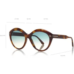 Tom Ford Eyewear Tom Ford - Maxine Sunglasses - Round Metal Sunglasses - Blonde Havana - FT0763 - Sunglasses - - Avvenice