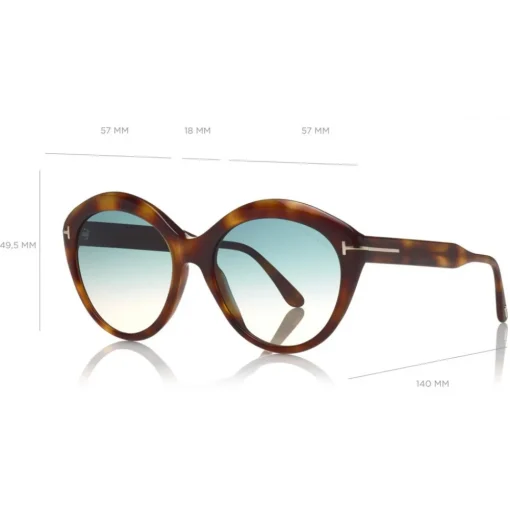 Tom Ford Eyewear Tom Ford - Maxine Sunglasses - Round Metal Sunglasses - Blonde Havana - FT0763 - Sunglasses - - Avvenice