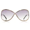 Tom Ford Eyewear Tom Ford - Miranda Sunglasses - Oversized Square Acetate Sunglasses - FT0130 - Gold - - Avvenice