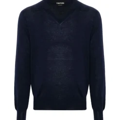 Tom Ford - Navy Blue Fine Knit Jumper - Exclusive Luxury Collection - Avvenice^ Knitwears