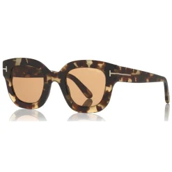 Tom Ford Eyewear Tom Ford - Pia Sunglasses - Square Acetate Sunglasses - Havana - FT0659 - Sunglasses - - Avvenice^ Sunglasses & Eyewear
