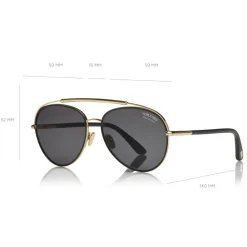 Tom Ford Eyewear Tom Ford - Polarized Curtis Sunglasses - Pilot Shape Sunglasses - Black - FT0748-P - Sunglasses - - Avvenice^ Sunglasses & Eyewear