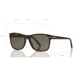 Tom Ford Eyewear Tom Ford - Polarized Giulio Sunglasses - Soft Squared Sunglasses - Dark Havana - FT0698-P - Sunglasses - - Avvenice^ Sunglasses & Eyewear