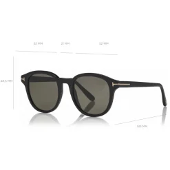 Tom Ford Eyewear Tom Ford - Polarized Jameson Sunglasses - Round Acetate Sunglasses - Black - FT0752-P - Sunglasses - - Avvenice^ Sunglasses & Eyewear