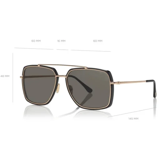 Tom Ford Eyewear Tom Ford - Polarized Lionel Sunglasses - Square Metal Sunglasses - Black - FT0750-P - Sunglasses - - Avvenice^ Sunglasses & Eyewear