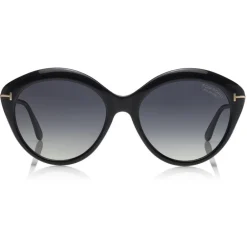 Tom Ford Eyewear Tom Ford - Polarized Maxine Sunglasses - Round Metal Sunglasses - Black - FT0763-P - Sunglasses - - Avvenice