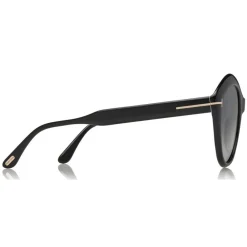 Tom Ford Eyewear Tom Ford - Polarized Maxine Sunglasses - Round Metal Sunglasses - Black - FT0763-P - Sunglasses - - Avvenice