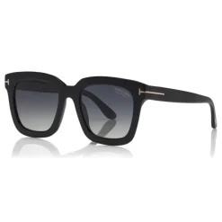 Tom Ford Eyewear Tom Ford - Polarized Sari Sunglasses - Squared Acetate Sunglasses - Black - FT0690-P - Sunglasses - - Avvenice
