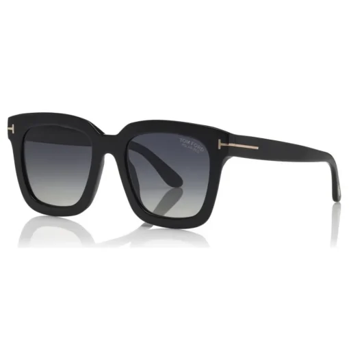 Tom Ford Eyewear Tom Ford - Polarized Sari Sunglasses - Squared Acetate Sunglasses - Black - FT0690-P - Sunglasses - - Avvenice