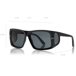 Tom Ford Eyewear Tom Ford - Rizzo Sunglasses - Square Acetate Sunglasses - FT0730 - Black - - Avvenice^ Sunglasses & Eyewear