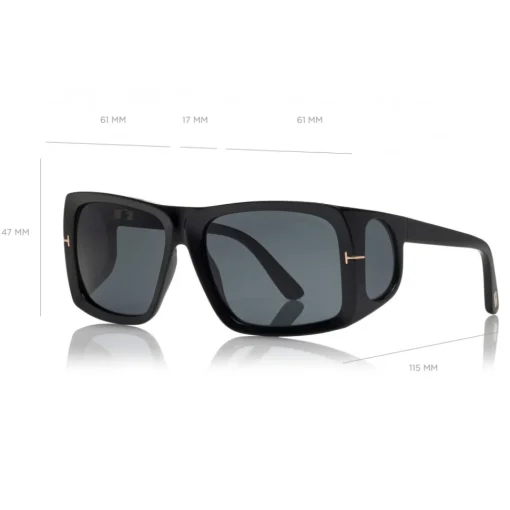 Tom Ford Eyewear Tom Ford - Rizzo Sunglasses - Square Acetate Sunglasses - FT0730 - Black - - Avvenice^ Sunglasses & Eyewear