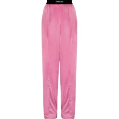 Tom Ford - Rose Bloom Stretch Silk Satin PJ Pants - Exclusive Luxury Collection - Avvenice^ Trousers
