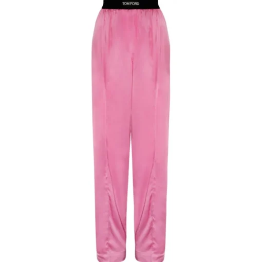 Tom Ford - Rose Bloom Stretch Silk Satin PJ Pants - Exclusive Luxury Collection - Avvenice^ Trousers