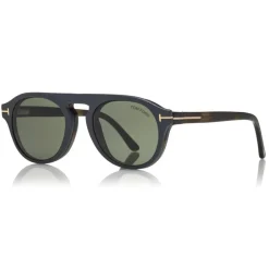 Tom Ford Eyewear Tom Ford - Round Opticals Sunglasses - Round Optical Sunglasses - Havana Green - FT5533-B - Sunglasses - - Avvenice