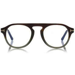 Tom Ford Eyewear Tom Ford - Round Opticals Sunglasses - Round Optical Sunglasses - Grey Havana - FT5533-B - Sunglasses - - Avvenice^ Sunglasses & Eyewear
