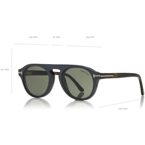 Tom Ford Eyewear Tom Ford - Round Opticals Sunglasses - Round Optical Sunglasses - Havana Green - FT5533-B - Sunglasses - - Avvenice