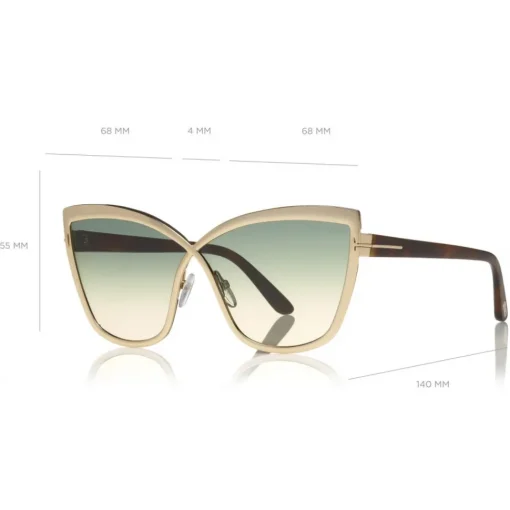 Tom Ford Eyewear Tom Ford - Sandrine Sunglasses - Butterfly Acetate and Metal Sunglasses - Rose Gold - FT0715 - Sunglasses - - Avvenice^ Sunglasses & Eyewear