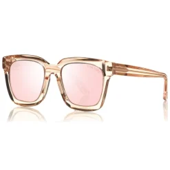 Tom Ford Eyewear Tom Ford - Sari Sunglasses - Squared Acetate Sunglasses - Pink - FT0690 - Sunglasses - - Avvenice
