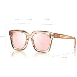 Tom Ford Eyewear Tom Ford - Sari Sunglasses - Squared Acetate Sunglasses - Pink - FT0690 - Sunglasses - - Avvenice
