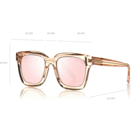 Tom Ford Eyewear Tom Ford - Sari Sunglasses - Squared Acetate Sunglasses - Pink - FT0690 - Sunglasses - - Avvenice