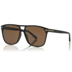 Tom Ford Eyewear Tom Ford - Shelton Sunglasses - Square Acetate Sunglasses - Shiny Black Brown - FT0679 - Sunglasses - - Avvenice