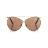 Tom Ford Eyewear Tom Ford - Stevie Sunglasses - Round Metal Sunglasses - Gold - FT0761 - Sunglasses - - Avvenice