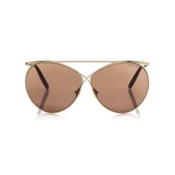 Tom Ford Eyewear Tom Ford - Stevie Sunglasses - Round Metal Sunglasses - Gold - FT0761 - Sunglasses - - Avvenice