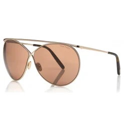 Tom Ford Eyewear Tom Ford - Stevie Sunglasses - Round Metal Sunglasses - Gold - FT0761 - Sunglasses - - Avvenice