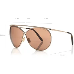 Tom Ford Eyewear Tom Ford - Stevie Sunglasses - Round Metal Sunglasses - Gold - FT0761 - Sunglasses - - Avvenice