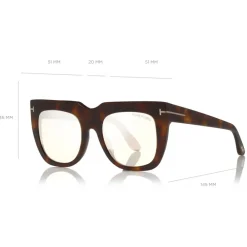 Tom Ford Eyewear Tom Ford - Thea Sunglasses - Square Acetate Sunglasses - Havana Pink - FT0687 - Sunglasses - - Avvenice^ Sunglasses & Eyewear