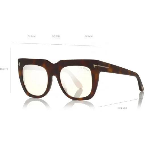 Tom Ford Eyewear Tom Ford - Thea Sunglasses - Square Acetate Sunglasses - Havana Pink - FT0687 - Sunglasses - - Avvenice^ Sunglasses & Eyewear