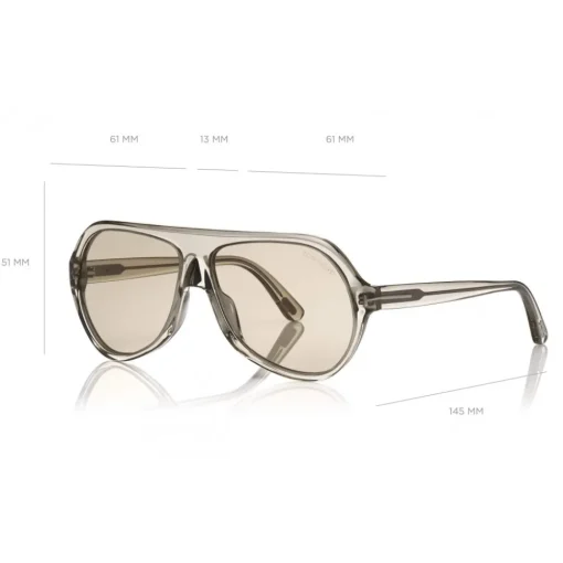 Tom Ford Eyewear Tom Ford - Thomas Sunglasses - Pilot Acetate Sunglasses - FT0732 - Grey - - Avvenice