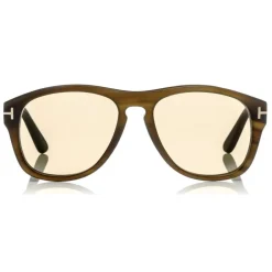 Tom Ford Eyewear Tom Ford - Tom N.7 Sunglasses - Real Buffalo Horn Frame Sunglasses - Green Horn - FT5440-P - Sunglasses - - Avvenice