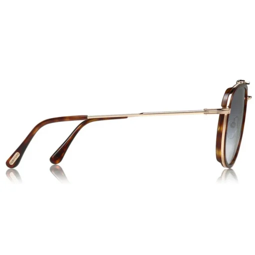 Tom Ford Eyewear Tom Ford - Tripp Sunglasses - Pilot Shape Sunglasses - Havana Blue - FT0666 - Sunglasses - - Avvenice