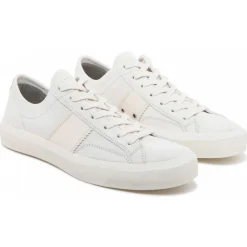 Tom Ford - White and Beige Calf Leather Low Top Sneakers - Exclusive Luxury Collection - Avvenice^ Shoes