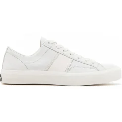 Tom Ford - White and Beige Calf Leather Low Top Sneakers - Exclusive Luxury Collection - Avvenice^ Shoes